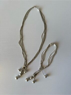 Silver tone jewelry set (925 stamped)